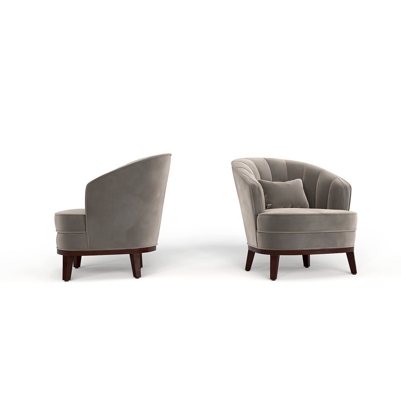 Fauteuil d'appoint rembourré Ava, Gris