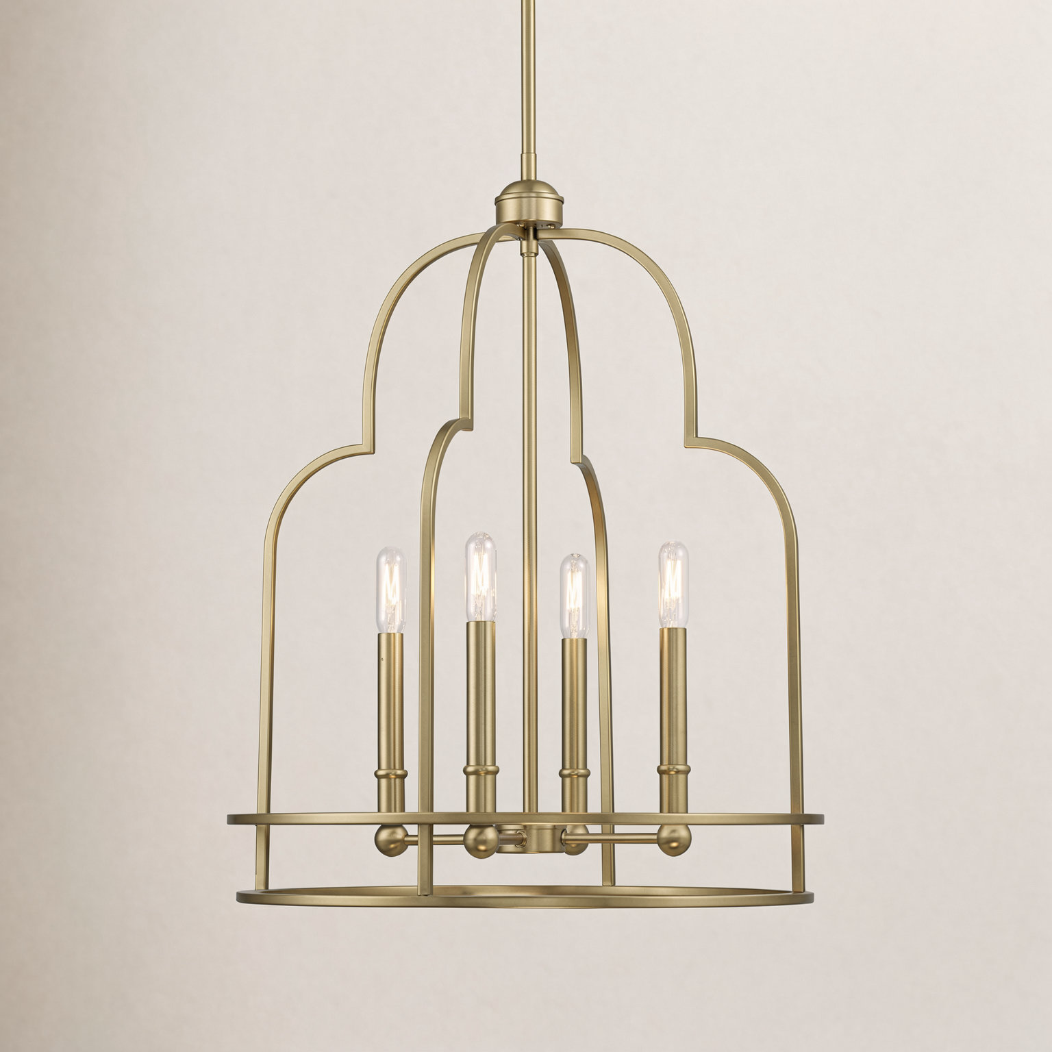Dimmable 4-Light Pendant, Gold