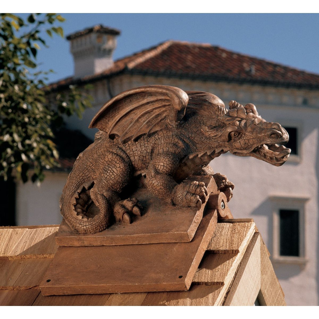 Design Toscano Dachstatue Geflügelter Drache
