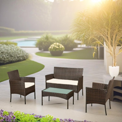 3 - Person Wicker Patio Dining Set with