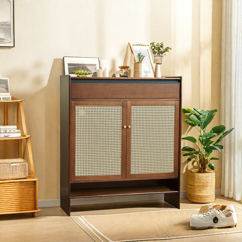Armoire à chaussures moderne moderne en rotin 25 pièces