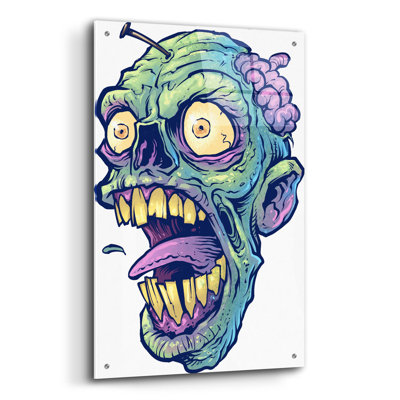 Tête de zombie à motif 03 sur plastique / acrylique par Flyland Designs Print