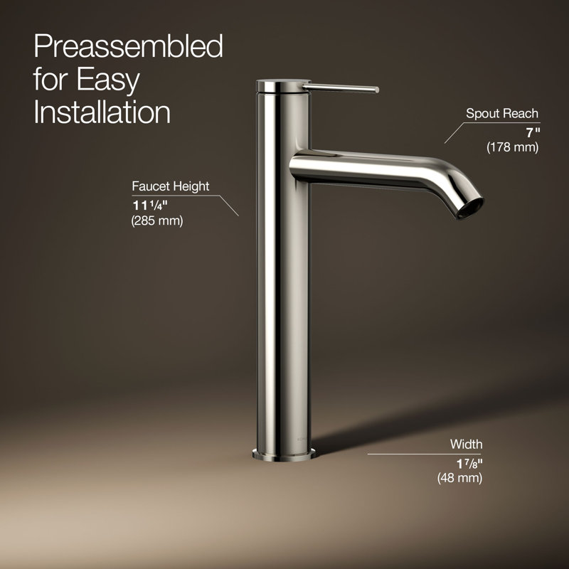 Components Single-Handle Bathroom Sink Faucet, Vibrant Polished Nickel