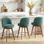 Ensemble de 3 tabourets de comptoir pivotants 26 po avec structure en bois massif et dossier moyen-1047842985-1043452200