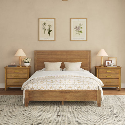 Lecio Solid Wood Panel Bed