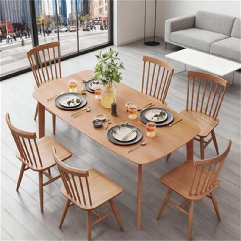 Rustic Solid Wood Dining Table for 6-7, Spacious and Durable with Elegant Wood-Effect Top(Table Only)