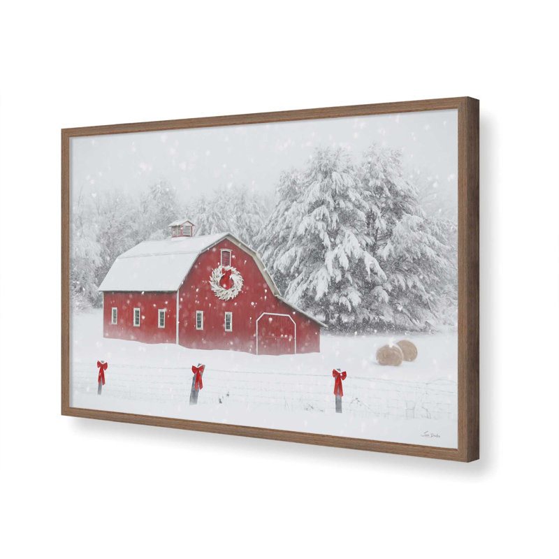 «Snow Country Christmas» par Lori Deiter, reproduction d'art, L 32 po x H 24 po, Brun, Impression encadrée
