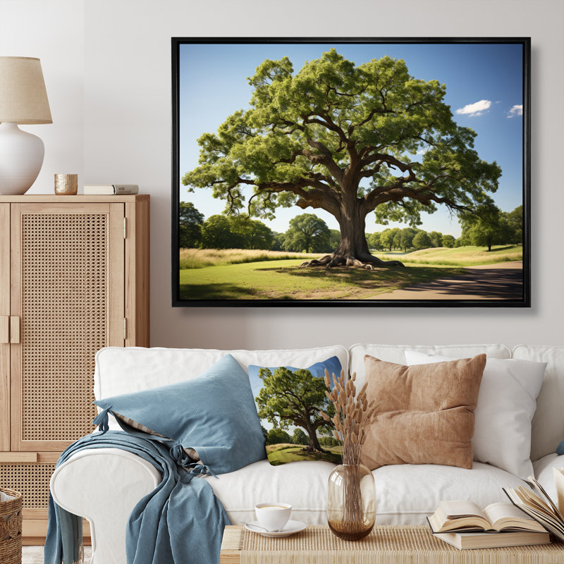 Trees Oak Majestic Oak II - Floral Wall Decor99, Noir, H 30 po x l 40 po x P 1,5 po