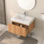 Meuble-lavabo de 30 po avec lavabo et lavabo intégré, fixé au mur en couleur, minimaliste moderne pour les petites salles de bain, conception d'espace, lavabo, armoire en contreplaqué, poignées, installation rapide - bricolage - installation-581972784