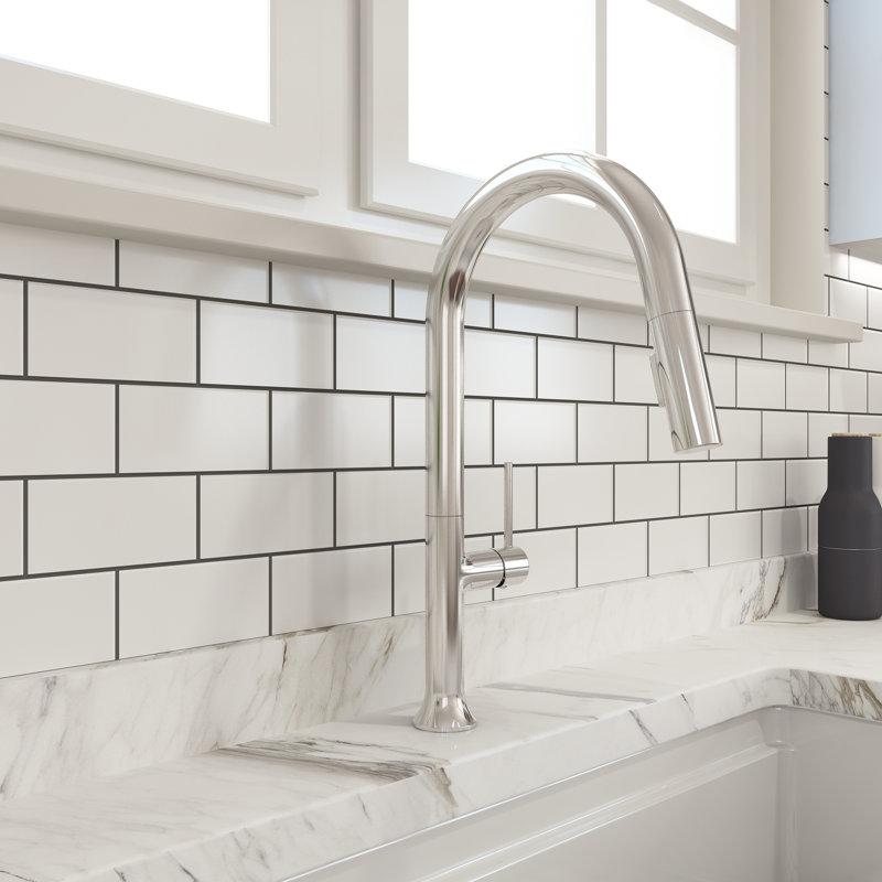 BOCCHI Pull Down Kitchen Faucet, Stainless Steel