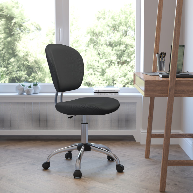 Chaise de bureau pivotante en maille, Noir, Non