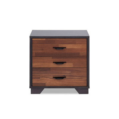 Modern Walnut Accent Table With Drawers And Storage Fashionable By