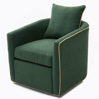 Swivel Accent Chair Upholstered Club Chair Barrel Sofa Chair For Living Room , Reading Corner, And Small Spaces, Green