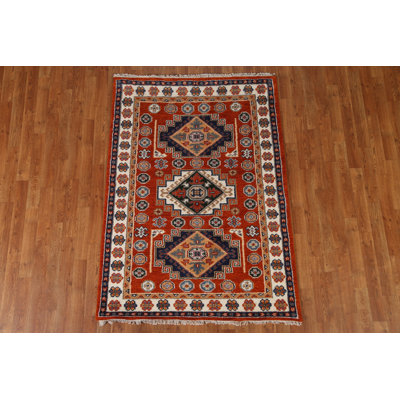 Tapis géométrique Kazak noué à la main