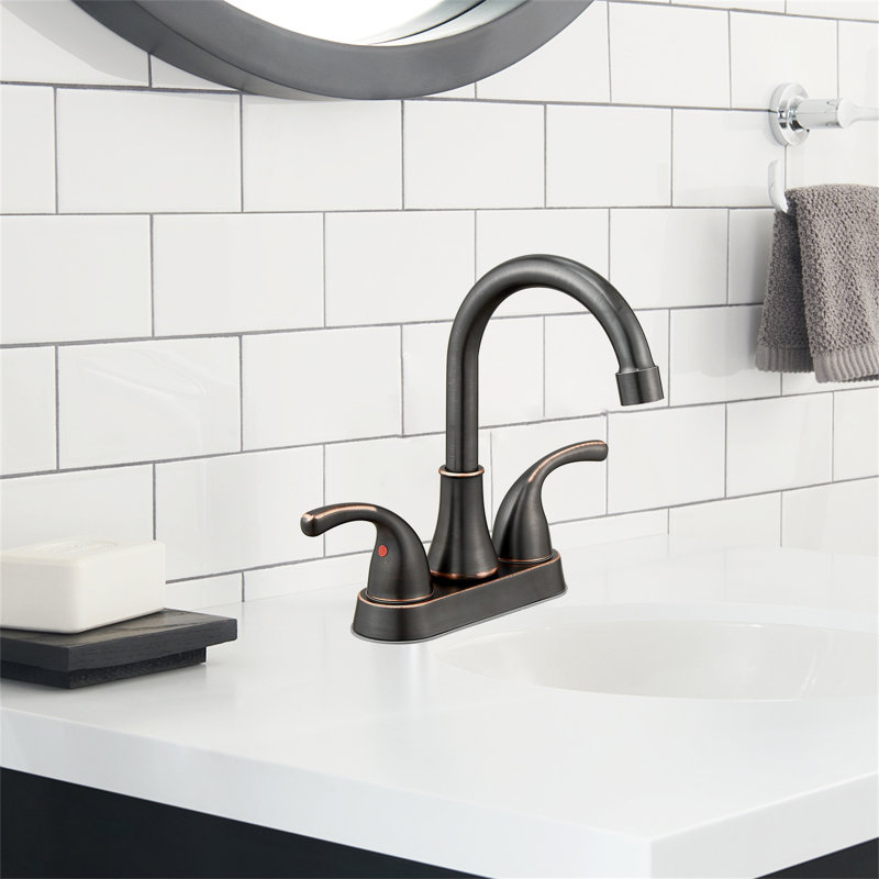Classic Flow 4" Centerset Bathroom Faucet With Drain, Oil Rubbed Bronze
