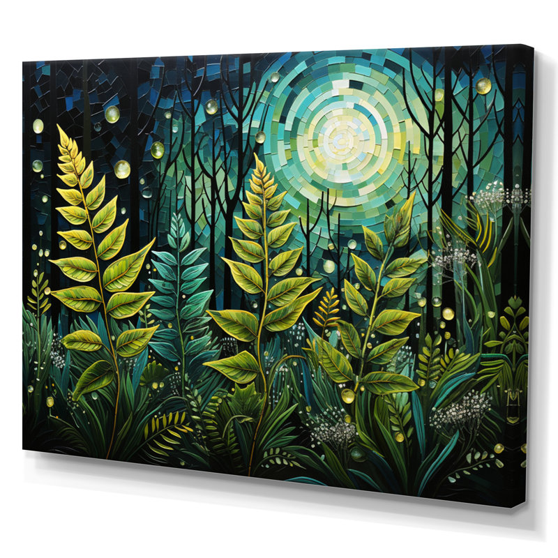 Ferns Plant Serene Reflections I - impression, H 16 po x l 32 po x P 1 po, Toile tendue