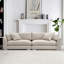 Canapé modulaire en chenille crème et blanc-2027839556