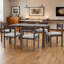 Ensemble de table de salle à manger 7 pièces avec chaises rembourrées Timberique-115684314-115684316