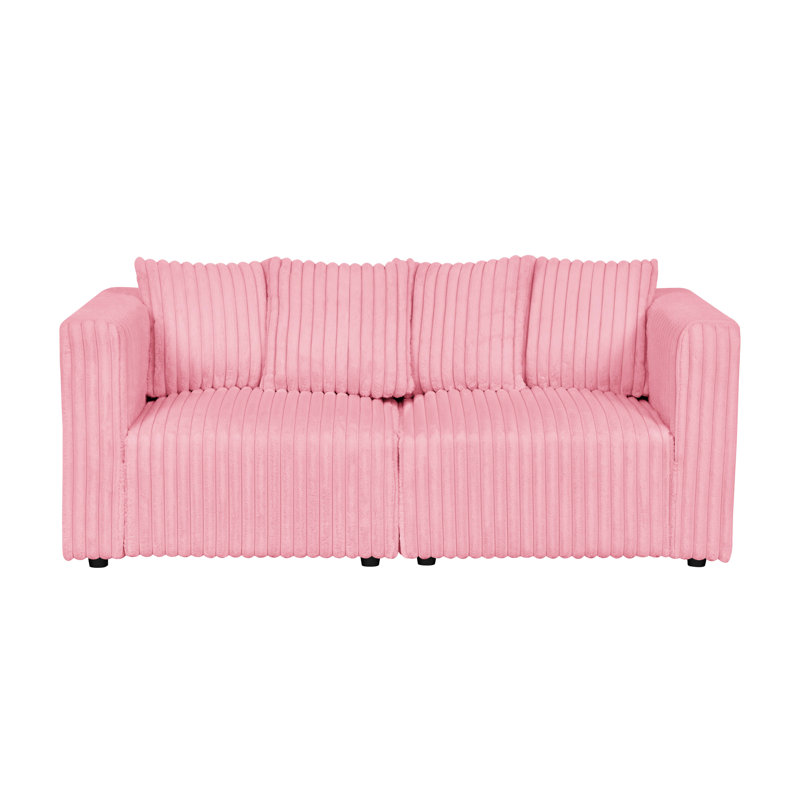 Cumdivock Loveseat, Pink Faux Fur