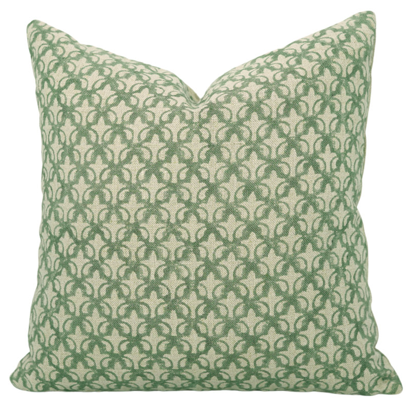  Housse de coussin en lin fabriquée à la main Fabividine Rajputana Jaal, Forme rectangulaire, H 12 po x l 20 po