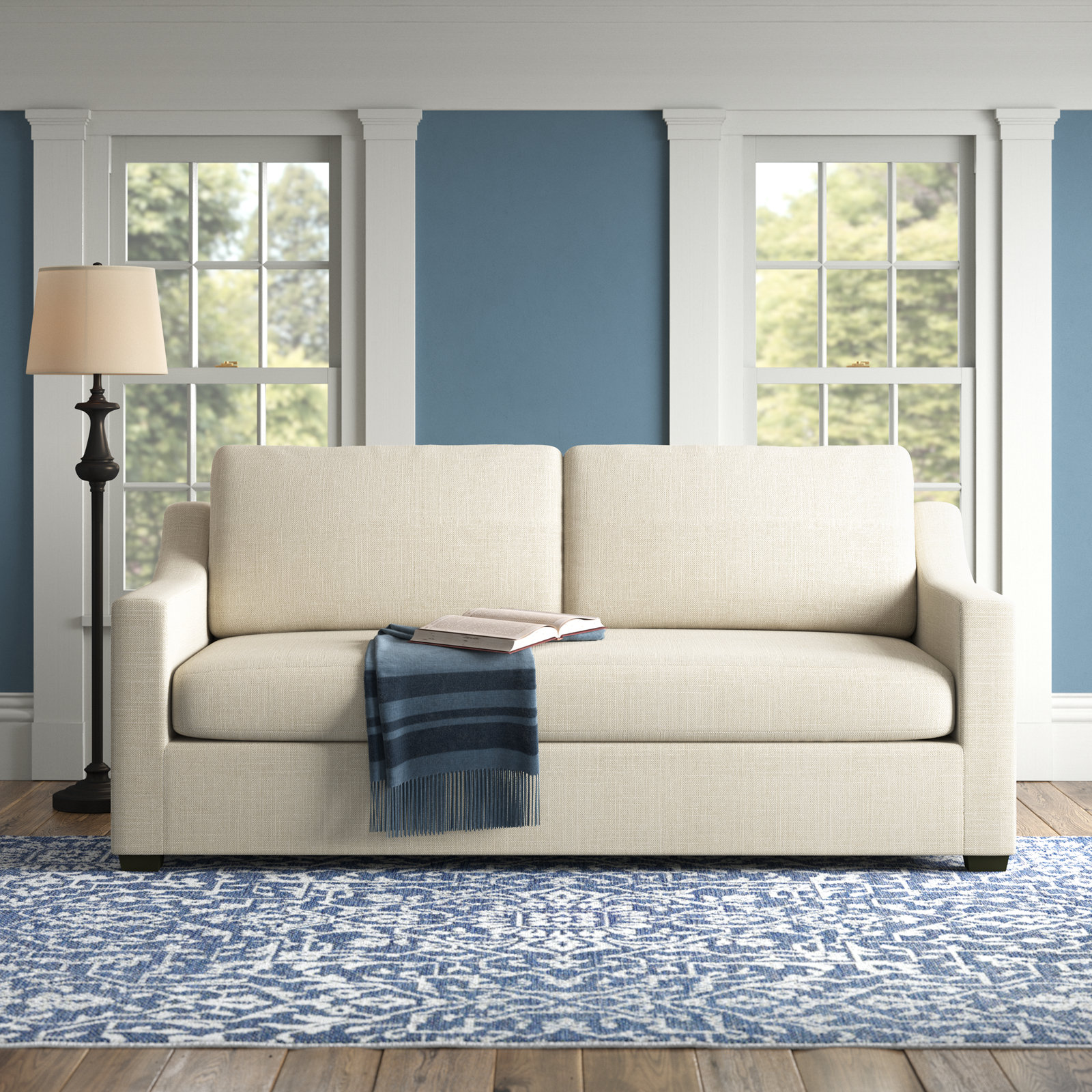 Cranbrook 88'' Upholstered Sofa, Conversation Pearl Basketweave