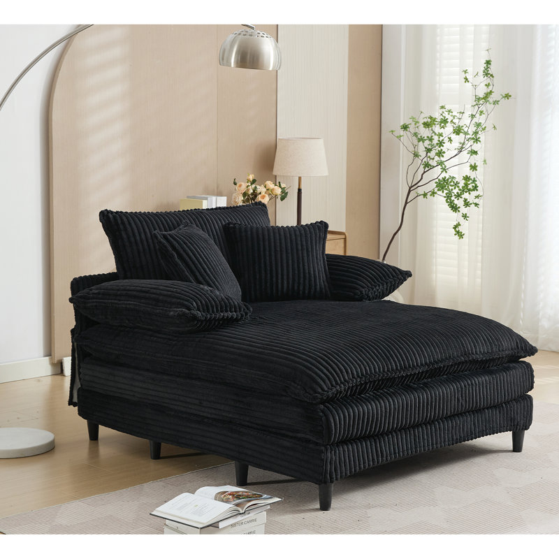 Méridienne surdimensionnée 54,75 po, Noir