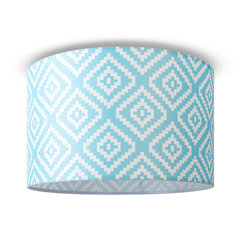 Creslow Fabric Flush Ceiling Light, Blue