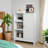 Bathroom Cabinet, Kitchen Freestanding Storage Rack, 23.62" X 11.81" X 31.5" Floor Storage Cabinet With 1 Cabinet, 3 Open Compartments, Adjustable Shelves, White