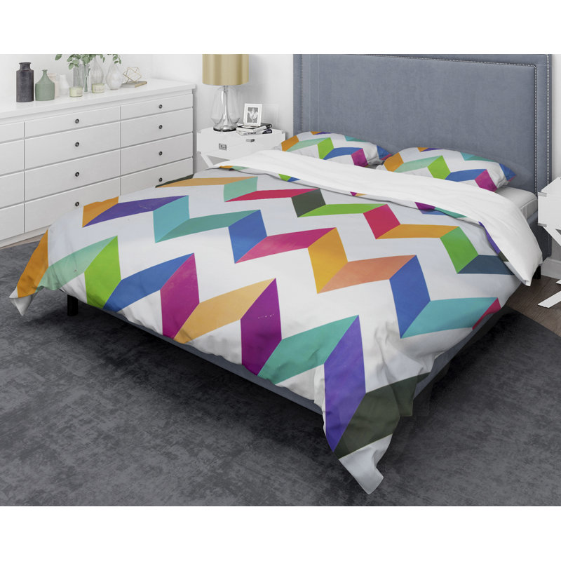 Ensemble de housse de couette al Retro III Mid-Century, Housse de couette double / grand et 2 taies décor