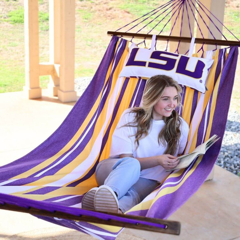 Hamac à l'effigie du logo athlétique des Tigers de LSU, violet et or