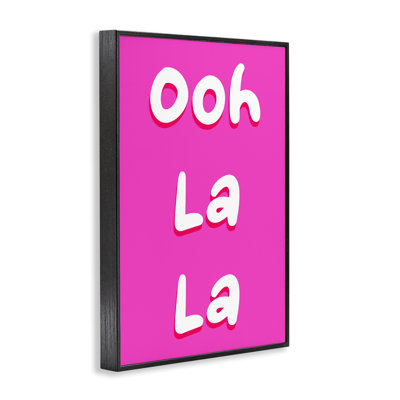 Ooh La La Bright Pink Framed Giclee, design by Pooja Dave