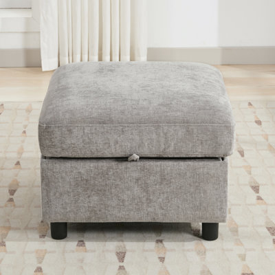 Module de repose-pieds carré avec rangement de 25,6 po pour canapé modulaire modulaire, chenille