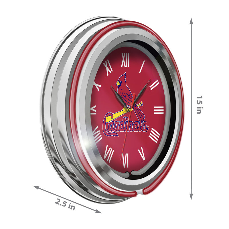 MLB St. Louis Cardinals 15" Neon Clock, Red, MLB St. Louis Cardinals