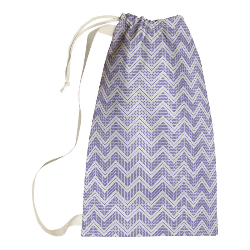 Sac à linge Stephenie, H 36 po x l 28 po x P 1,5 po, Mauve / Blanc