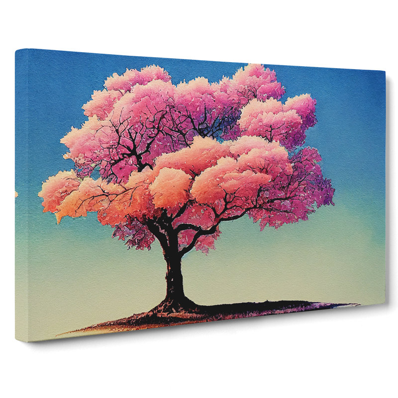 Unreal Blossom Tree - Wrapped Canvas Painting, 35cm H x 50cm W x 3cm D