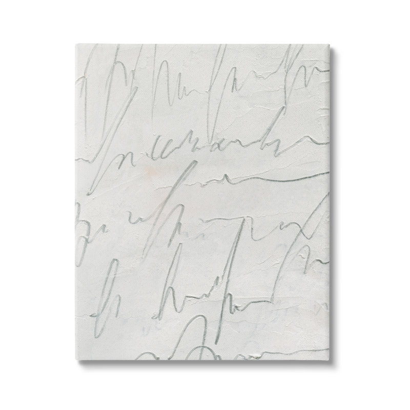 «Contemporary Cursive Script Abstract Scribble Words» par Emma Caroline - peinture sur toile tendue, Toile tendue