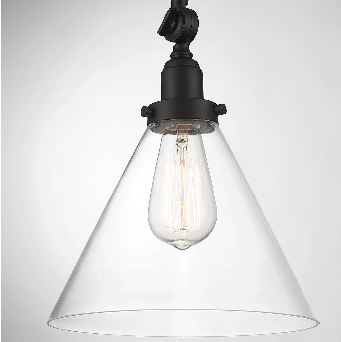Catalina Dimmable Glass Single Light Pendant, Black