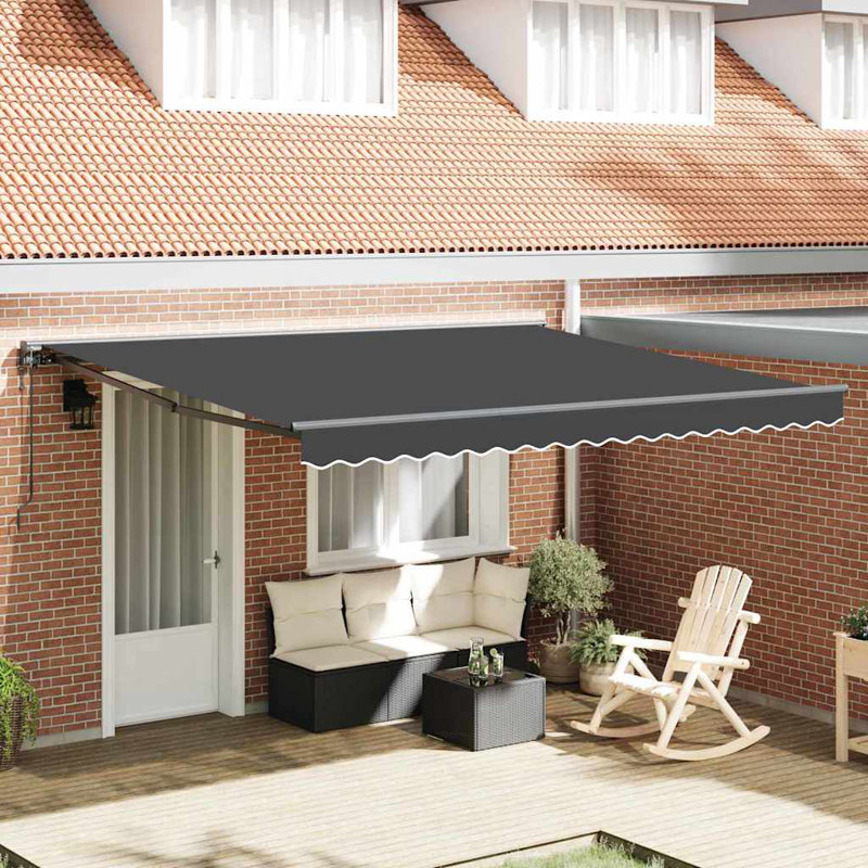 Retractable Awning, 350cm H x 250cm W, Orange;White/Grey