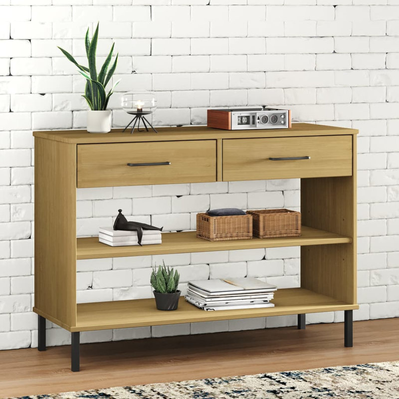 Keavni 98cm Solid Wood Console Table, Brown