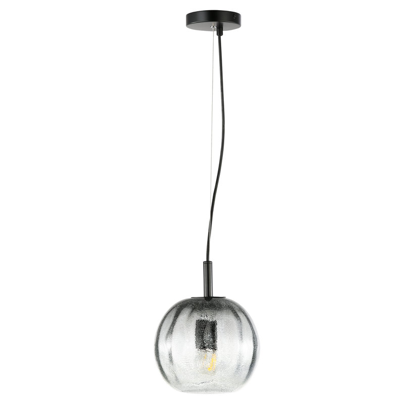 Luminaire sphère suspendu 1 lumières simple Barnston, Gris fumé