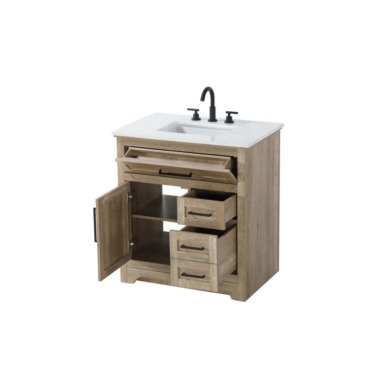 Meuble-lavabo simple 32 po en chêne naturel, 32", Chêne naturel