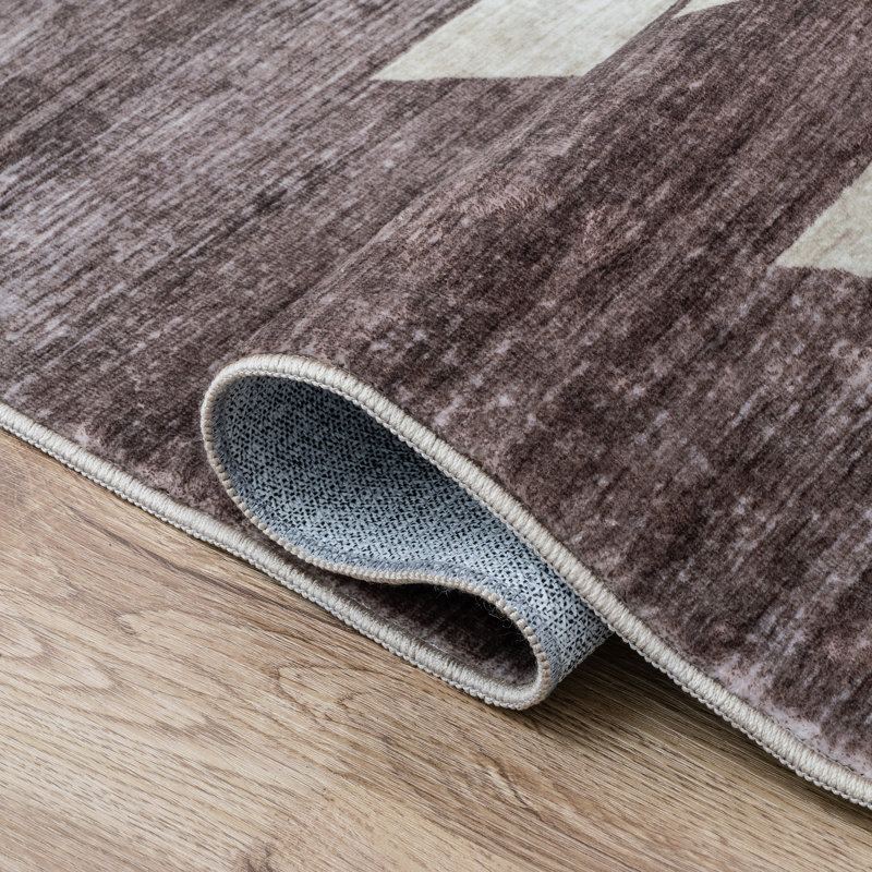 Tapis antidérapant Peyton Minimalist, Brown/Cream, Rectangle 8' x 10'