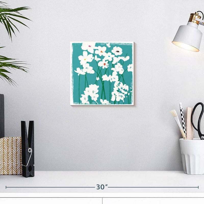 Fleurs turquoise Avery, 10" H x 10" W