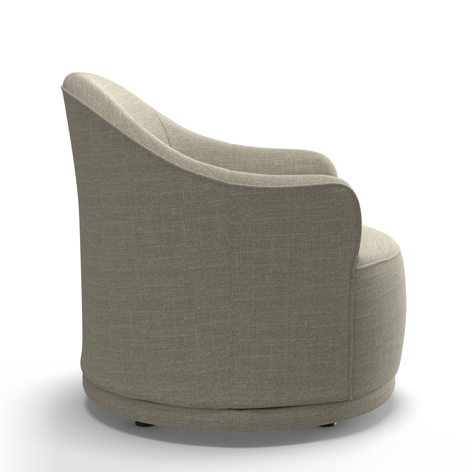 Rumi Upholstered Swivel Barrel Chair,  Ivory Performance Basketweave