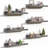 Floating wall shelf for decorative storage, set of 6-299131181