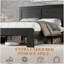 Cadre de lit double, cadre de lit plateforme en bois, silencieux, aucun sommier nécessaire et outil d'assemblage facile, grand rangement sous le lit, noir foncé-129631793