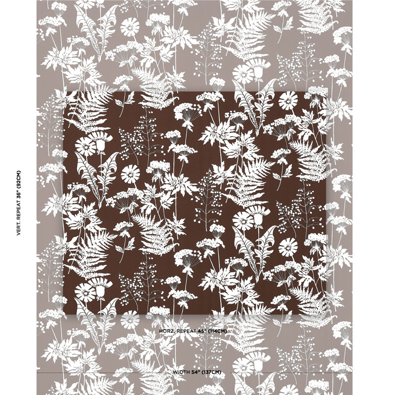 Spring Floral Indoor/Outdoor Fabric, Brown