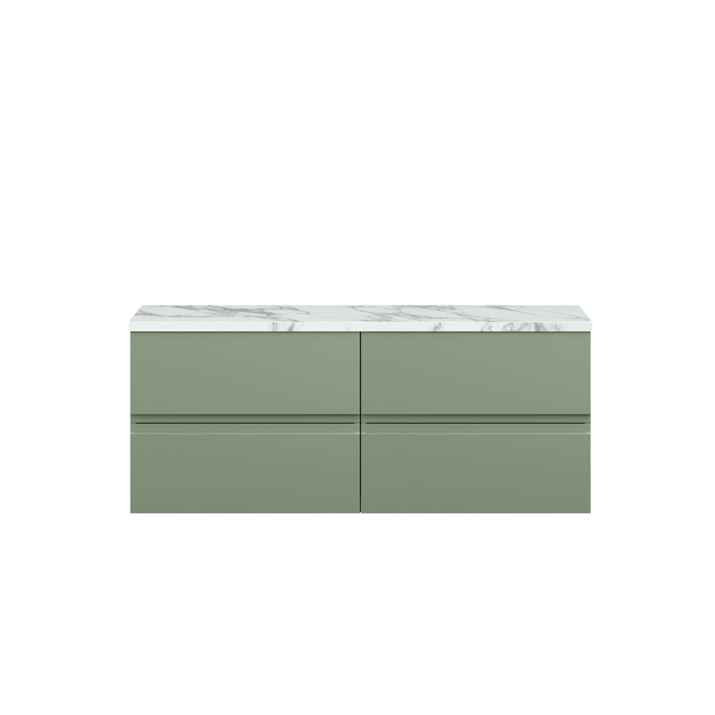 Urban 120.5cm Double Bathroom Vanity Base Only, Satin Green