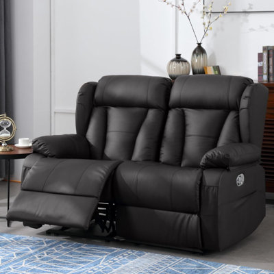 Manual Reclining Loveseat Sofa - Double Loveseat Recliner Chair with Side Pockets for RV Couch/Motorhomes/Living Room