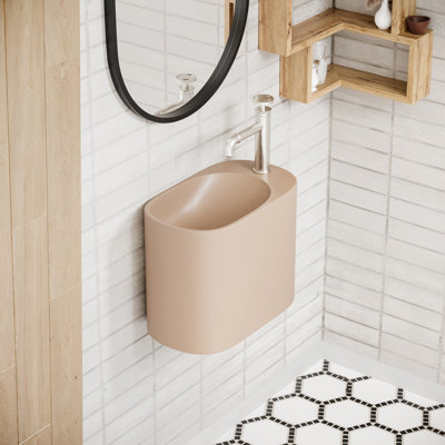 Lavabo de salle de bain mural à droite 17,5 po Terre